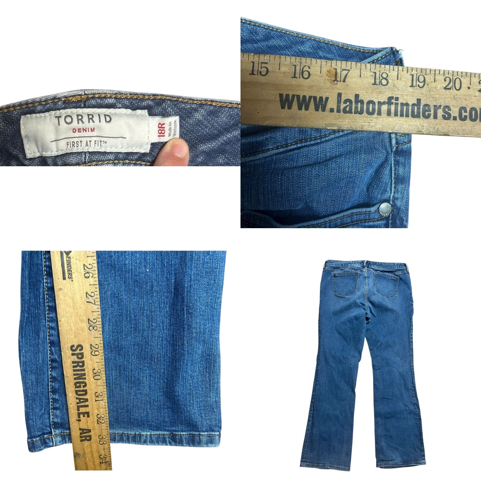 Torrid Torrid Jeans Women 18R Blue Straight Leg Stretch Denim Regular Mid Rise City Bohemian 5-Pocket Size 40" / US 18 - 8 Thumbnail