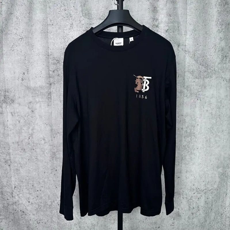 Burberry Burberry Black Cotton Long Sleeve T-Shirt Size US XL / EU 56 / 4 - 1 Thumbnail