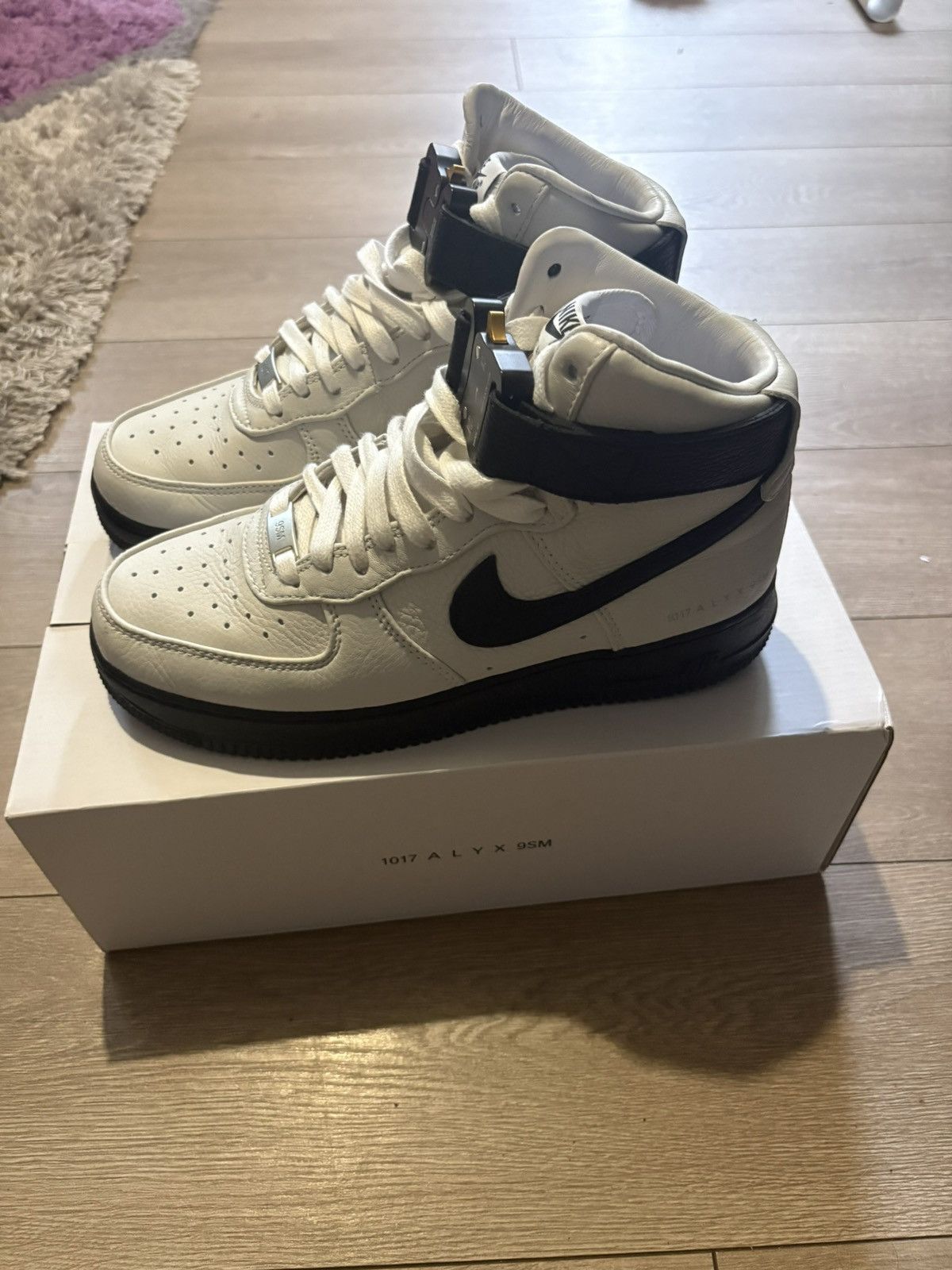 1017 ALYX 9SM × Nike Nike Air Force 1 High 1017 ALYX 9SM - White Black - UK 6 Size US 6 / EU 39 - 1 Thumbnail
