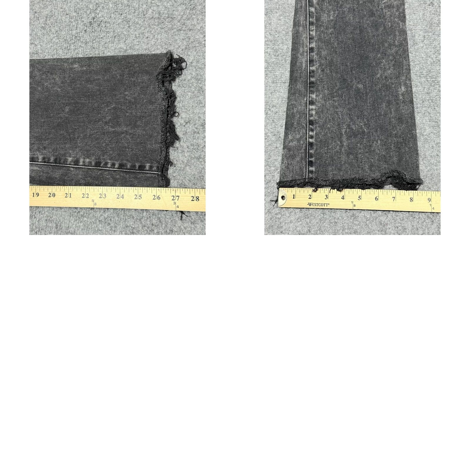Frame FRAME Le Crop Mini Boot Jeans Womens 30 Black Distressed Denim 5-Pocket Cropped Regular Stretch Modern Vintage: No N/A Size 30" / US 8 / IT 44 - 8 Thumbnail