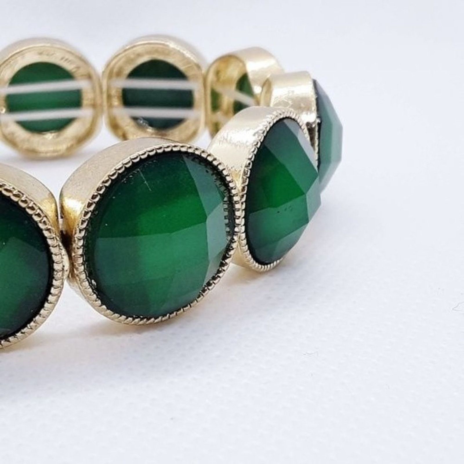 Anthropologie Anthropologie Bangle Bracelet Stretch NEW Emerald Green Size ONE SIZE - 2 Thumbnail