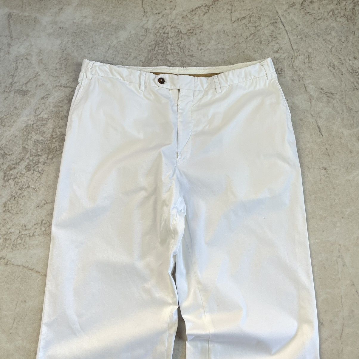 Canali × Designer Canali Oldmoney White Stretch Baggy Trousers Size US 37 - 6 Thumbnail