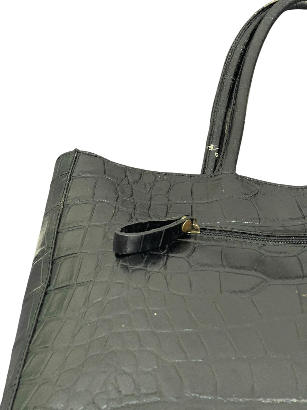 Genuine Leather Crocodile Embossed Vtg Unknown Japan Shoulder Bag 1🟩9 Size ONE SIZE - 21 Thumbnail