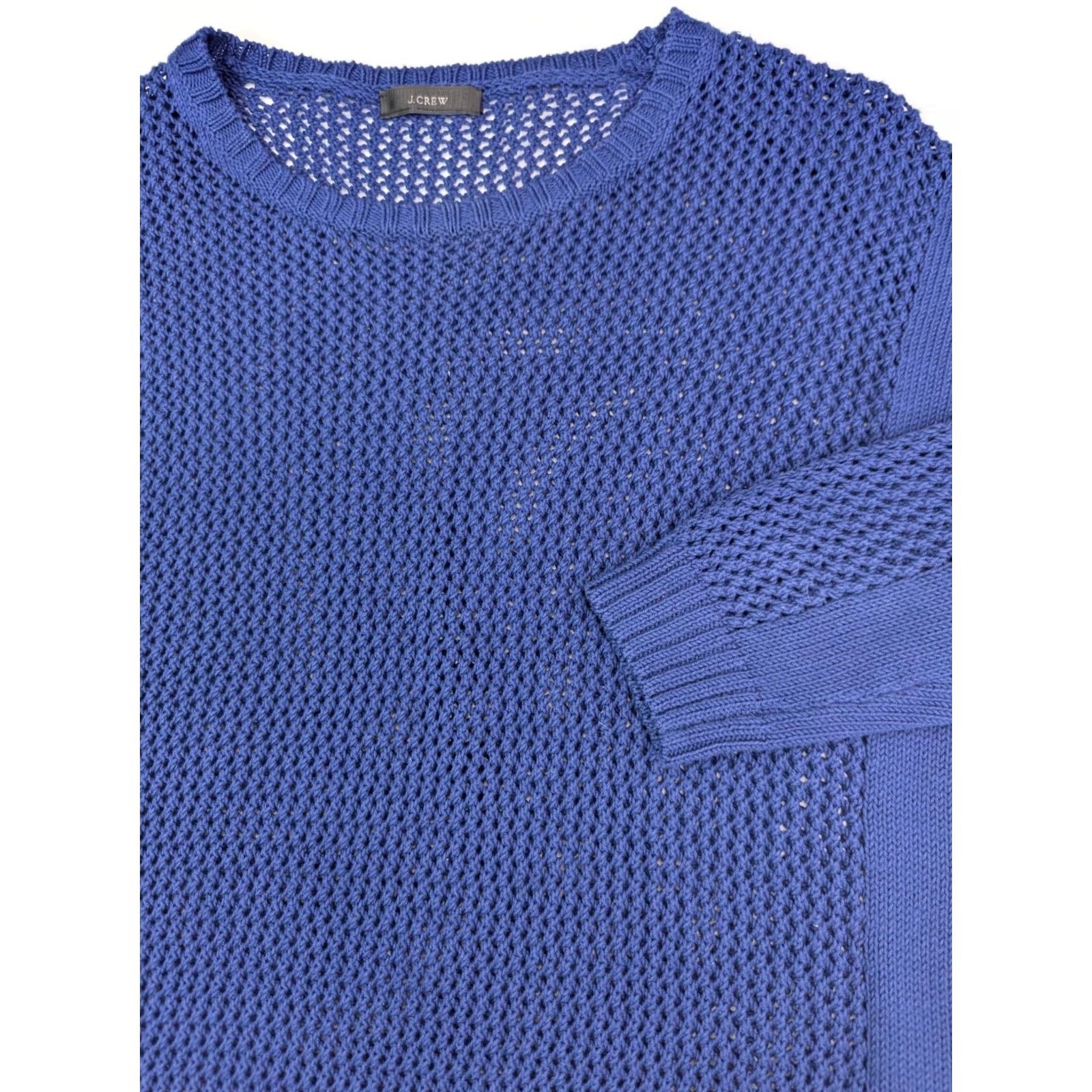 J.Crew J. Crew Sweater Navy Blue Cable-Knit Pullover Crew Neck 3/4 Sleeve 100% Cotton Women L Size L / US 10 / IT 46 - 2 Thumbnail