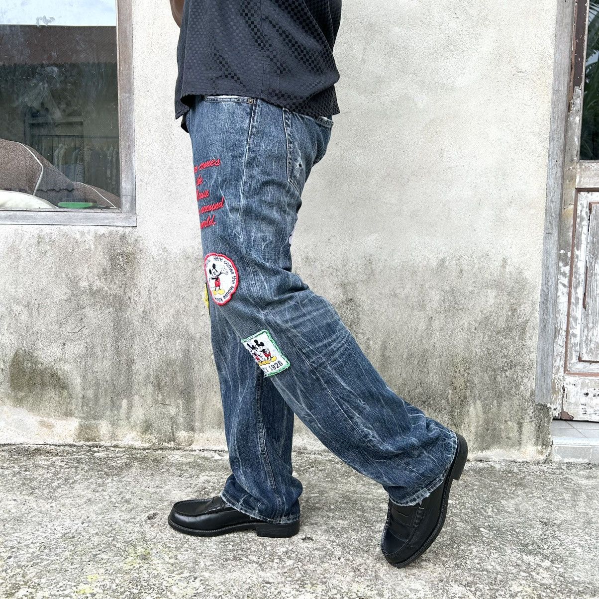Japanese Brand Vintage Denim Doublewaist DISNEY PATCH ART BORDIR Size US 34 / EU 50 - 4 Thumbnail