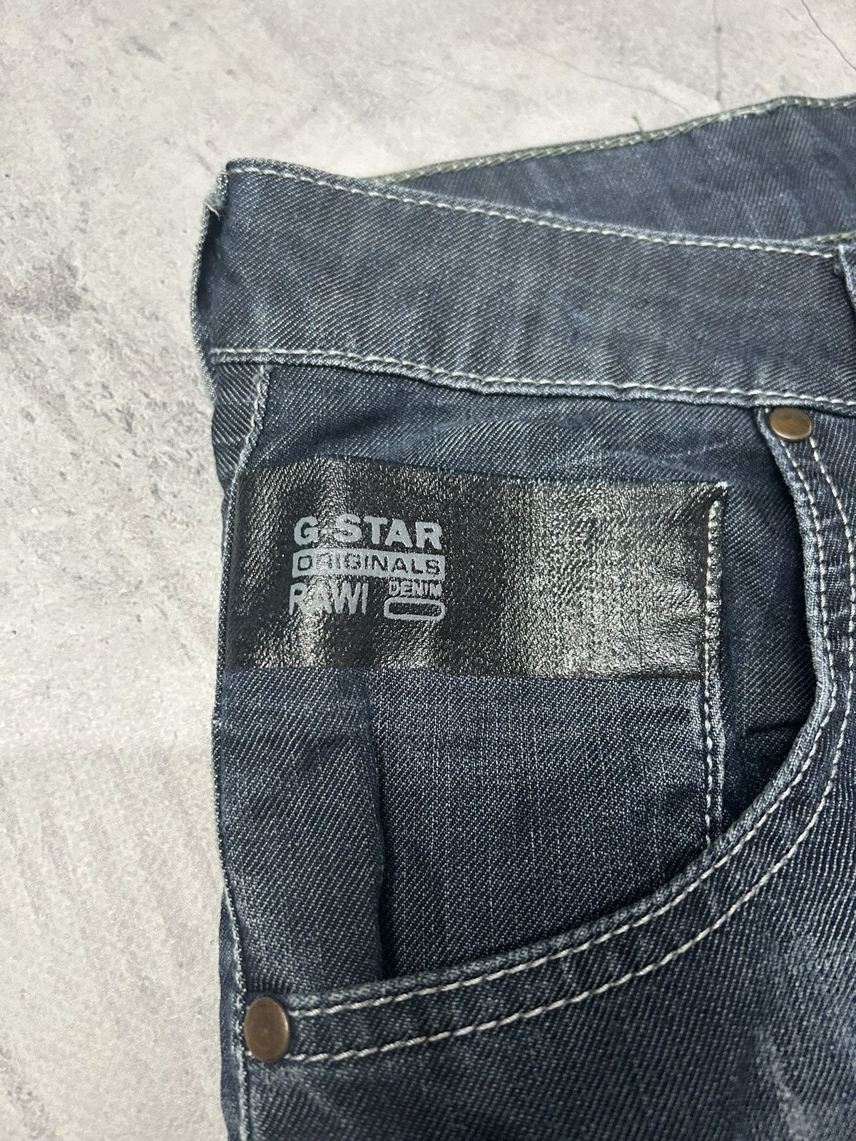 G-Star × Vintage G-Star Raw Denim Jeans Pants Trousers Big Logo Cargo Baggy Size US 34 / EU 50 - 5 Thumbnail