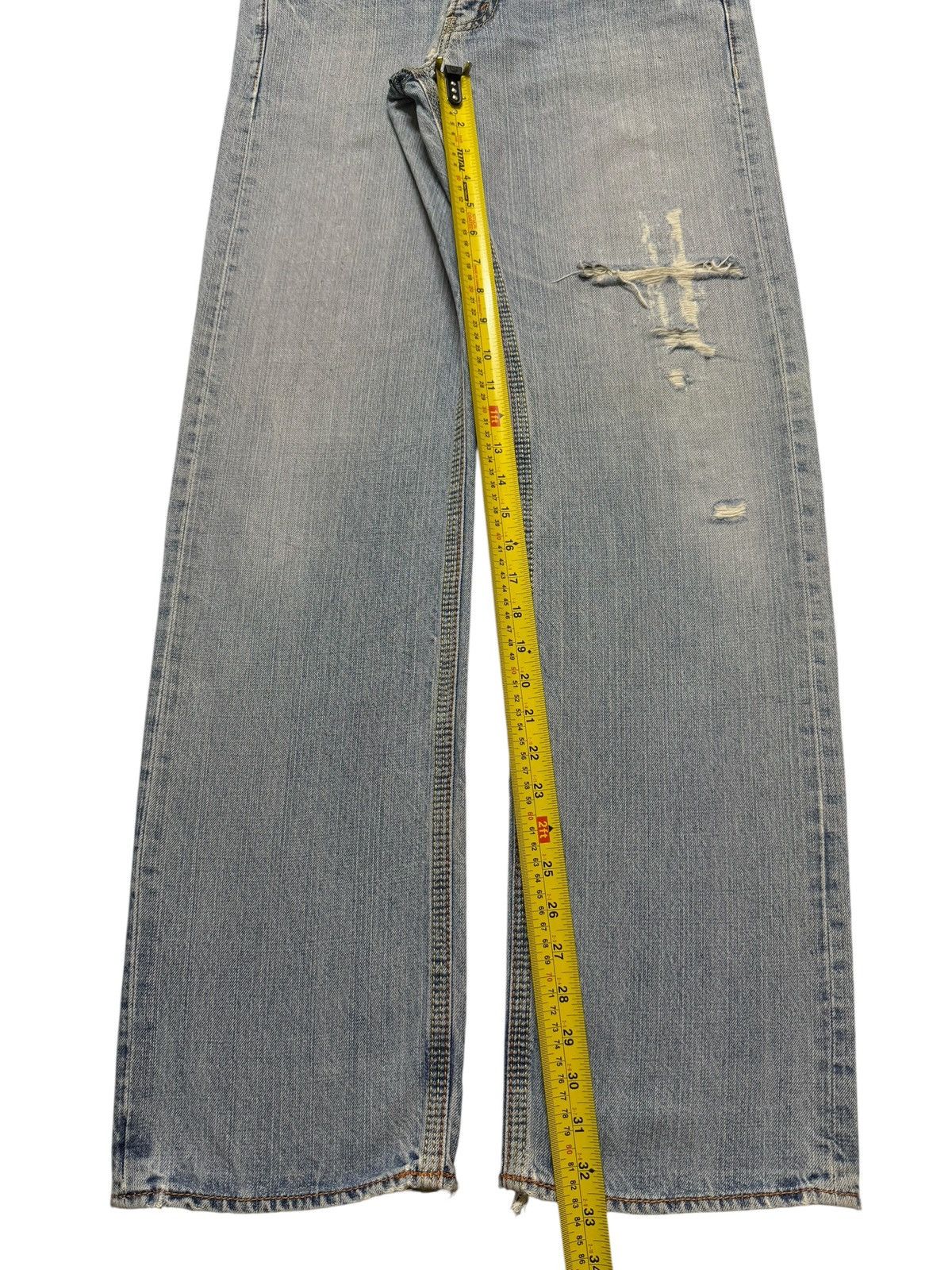 Hysteric Glamour Vintage 90s Japanese Brand Blue Wash Distress Straight Loose Size US 31 - 10 Thumbnail
