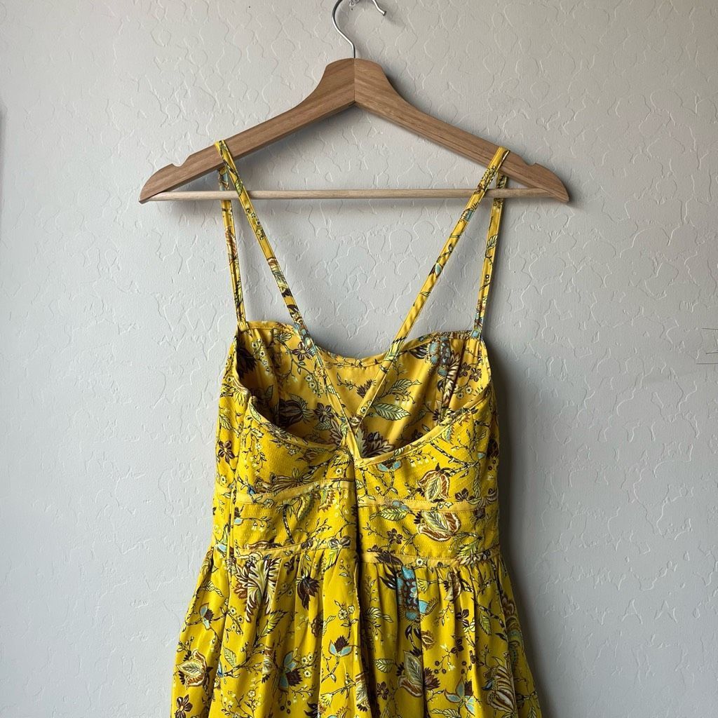 Ulla Johnson Ulla Johnson Dress Silk Floral Josanna Yellow Cut Out Midi G Size M / US 6-8 / IT 42-44 - 9 Thumbnail