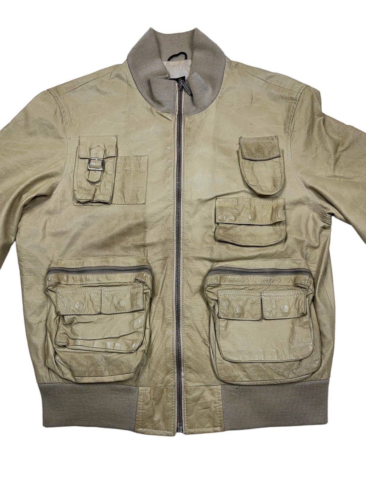 Japanese Brand Vintage Multi Pocket Leather Jacket D&G Style Japanese Size US L / EU 52-54 / 3 - 4 Thumbnail