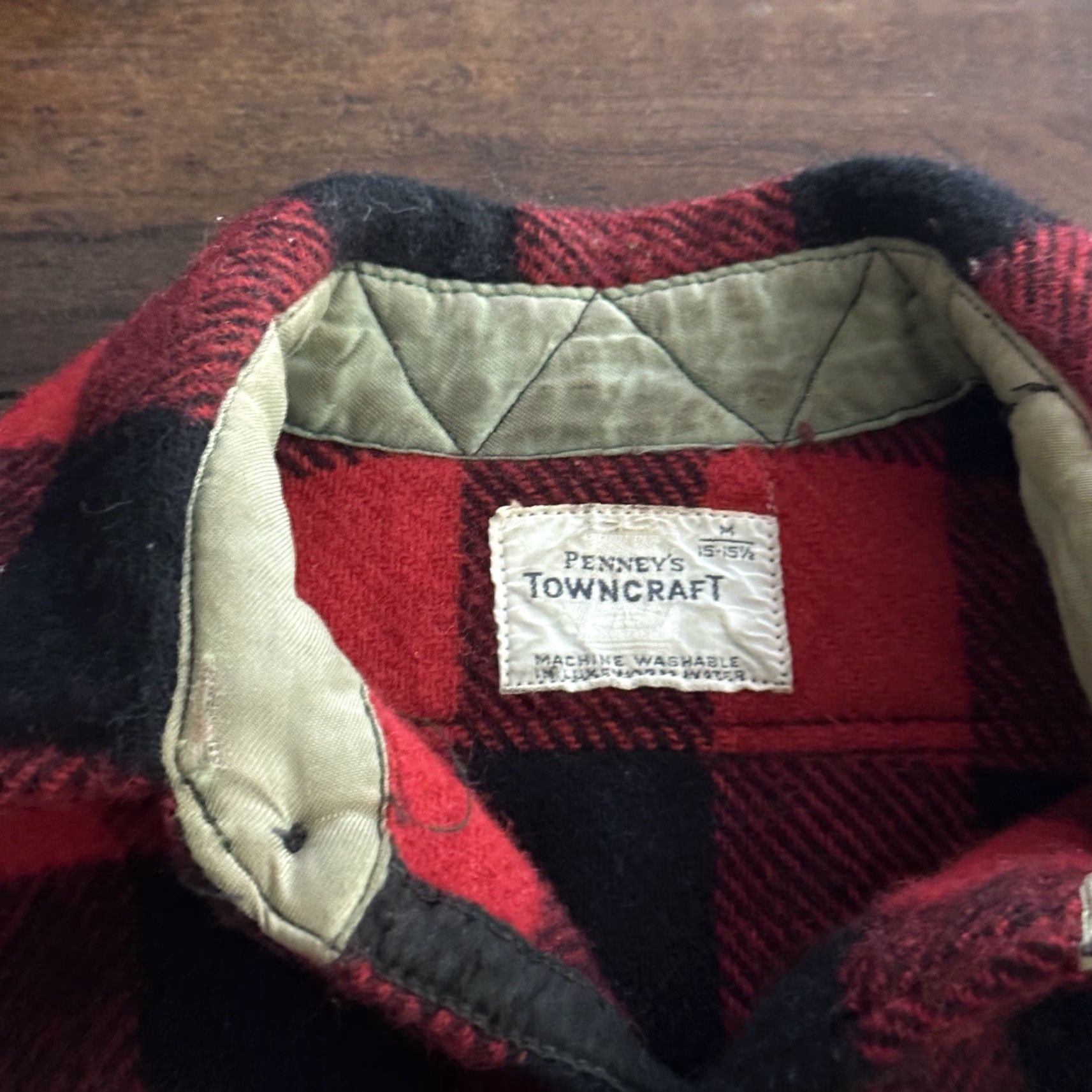 Vintage VINTAGE Pennys Towncraft Red Black Plaid Flannel Shirt Sz M Checker 60s 70s Size US M / EU 48-50 / 2 - 7 Thumbnail
