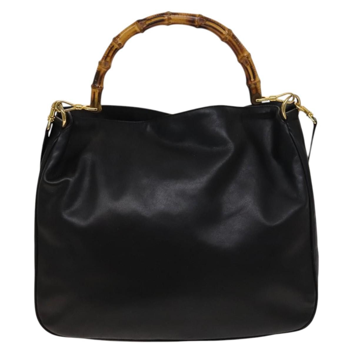 Gucci GUCCI Bamboo Hand Bag Leather Black Gold 001 1781 1577 0 Size ONE SIZE - 2 Thumbnail