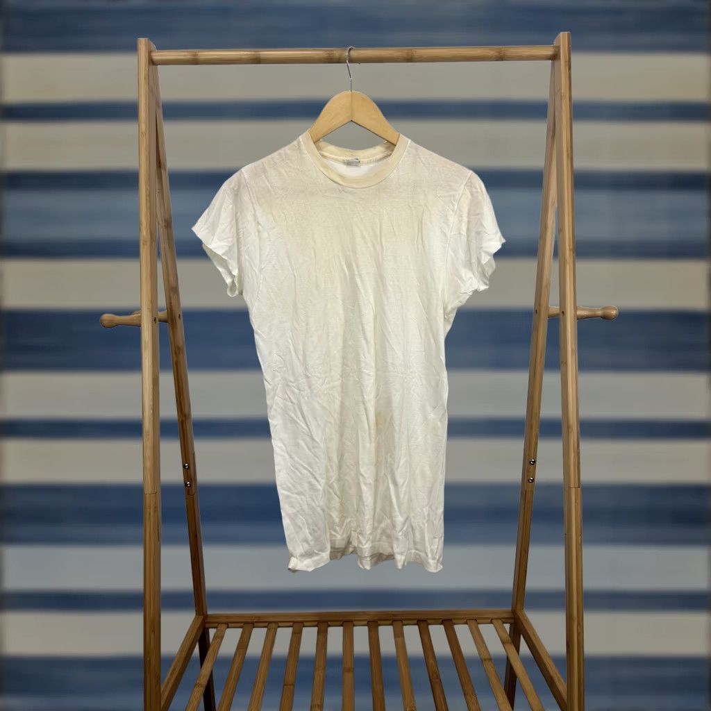Vintage VTG 60s TownCraft T-Shirt Cream 38 Short Sleeve Distressed Worn Blank Cotton Mens Shirt Vintage Penny's TownCraft Shirt 60s Grunge Size US M / EU 48-50 / 2 - 1 Thumbnail