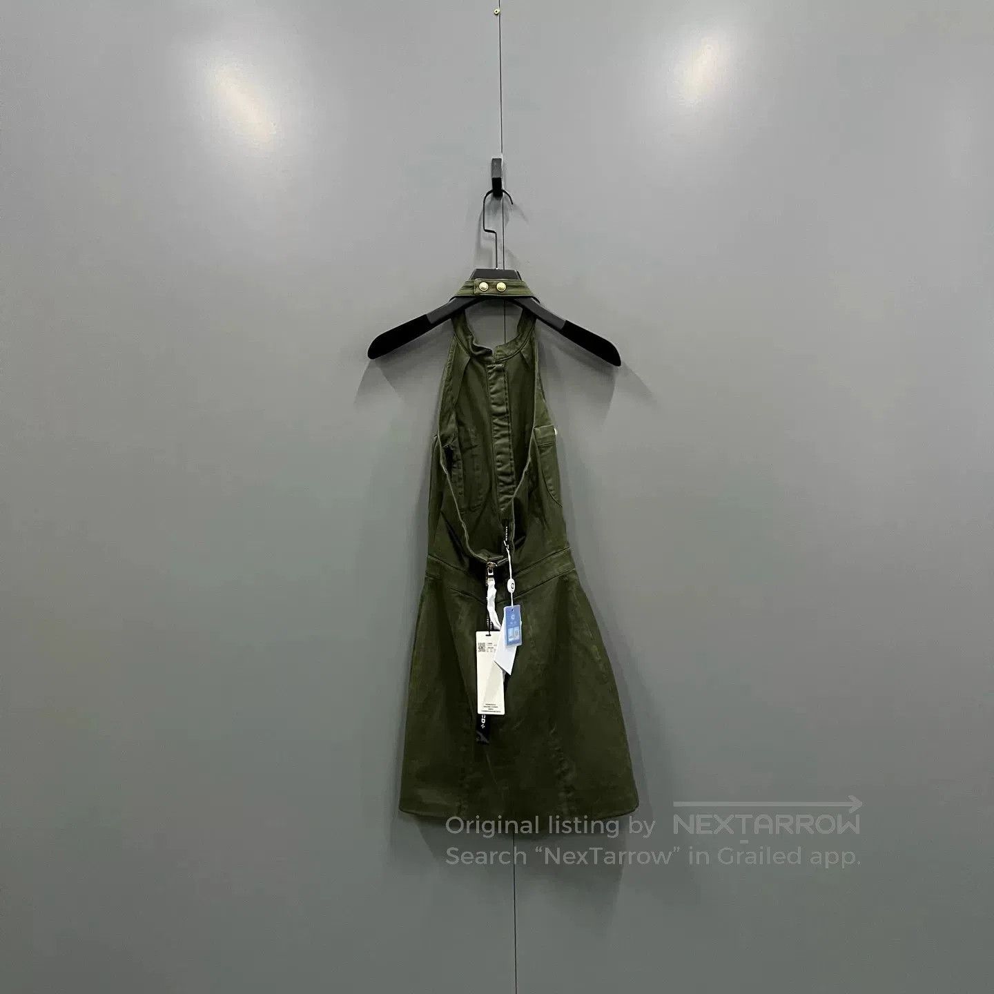 Balmain balmain military green denim dress size 34. Size US 34 / EU 50 - 2 Thumbnail