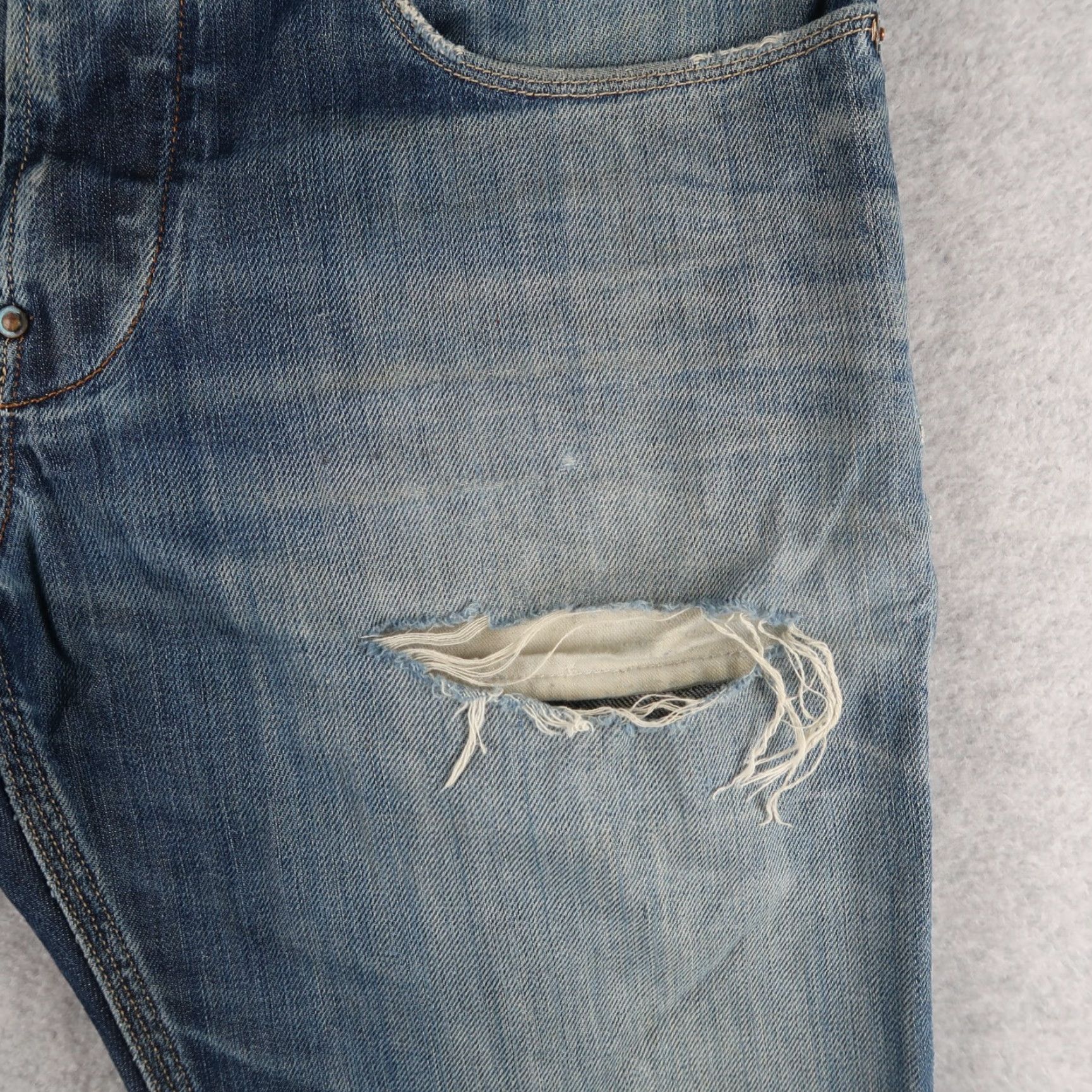 G-Star G Star RAW Jeans Men 30 Blue Radar Tapered Denim Shorts Button Fly Slim 5-Pocket Graphic Logo M adi Biker Grunge Size US 30 / EU 46 - 4 Thumbnail