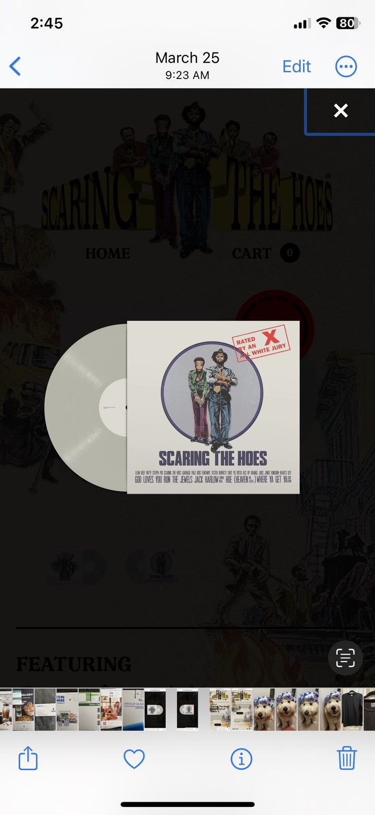 Other JPEGMAFIA Danny Brown Scaring The Hoes LP Cream Vinyl Size ONE SIZE - 4 Thumbnail