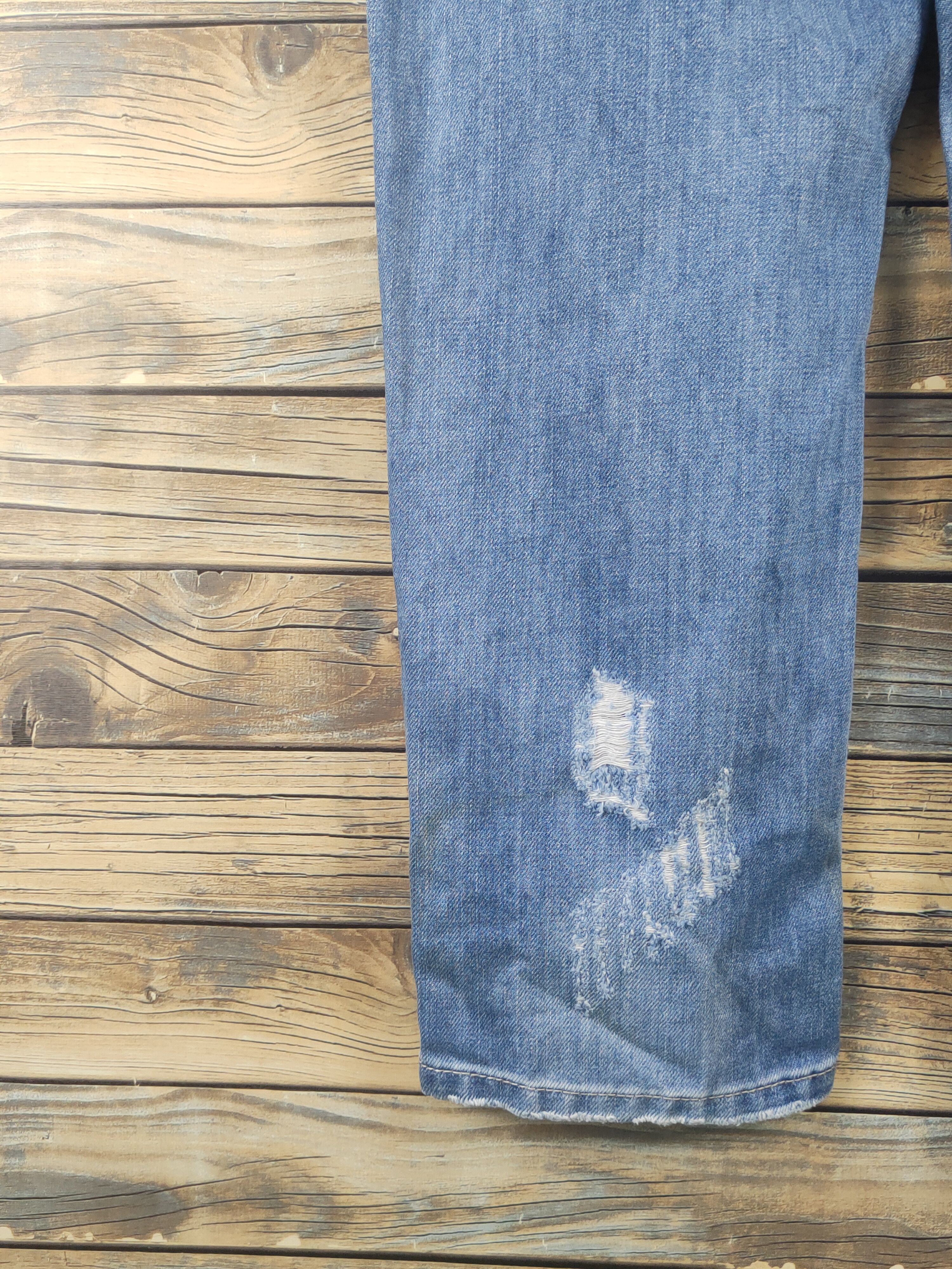 Japanese Brand × Vintage Vintage by Q's Blue Distressed Denim Jumpsuits Size 31" - 14 Thumbnail