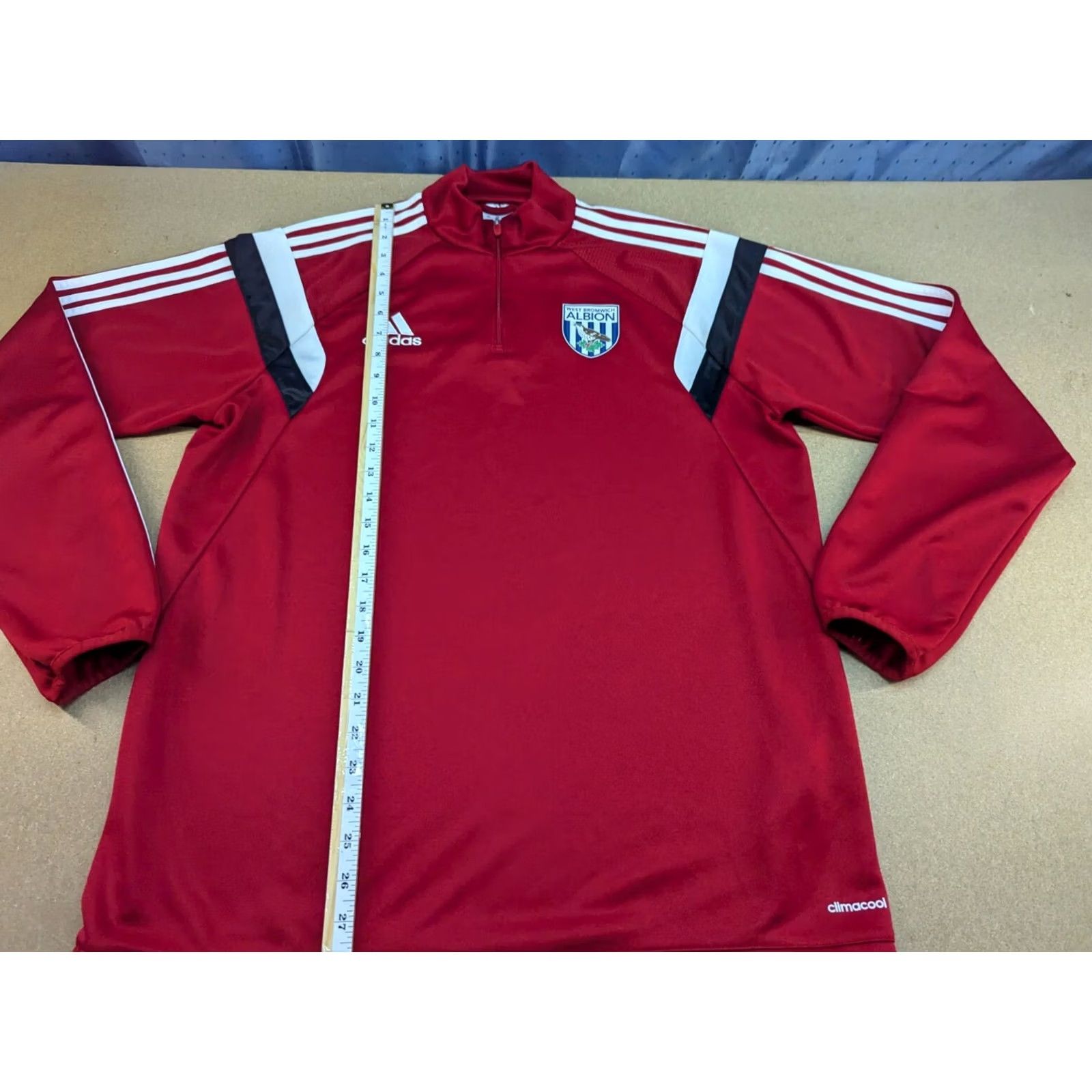 Adidas adidas West Bromwich Albion Training Top 1/4 Zip Football Long Sleeve L Red Mens Shirt Jersey 2014-2015 100% Polyester Size US L / EU 52-54 / 3 - 4 Thumbnail