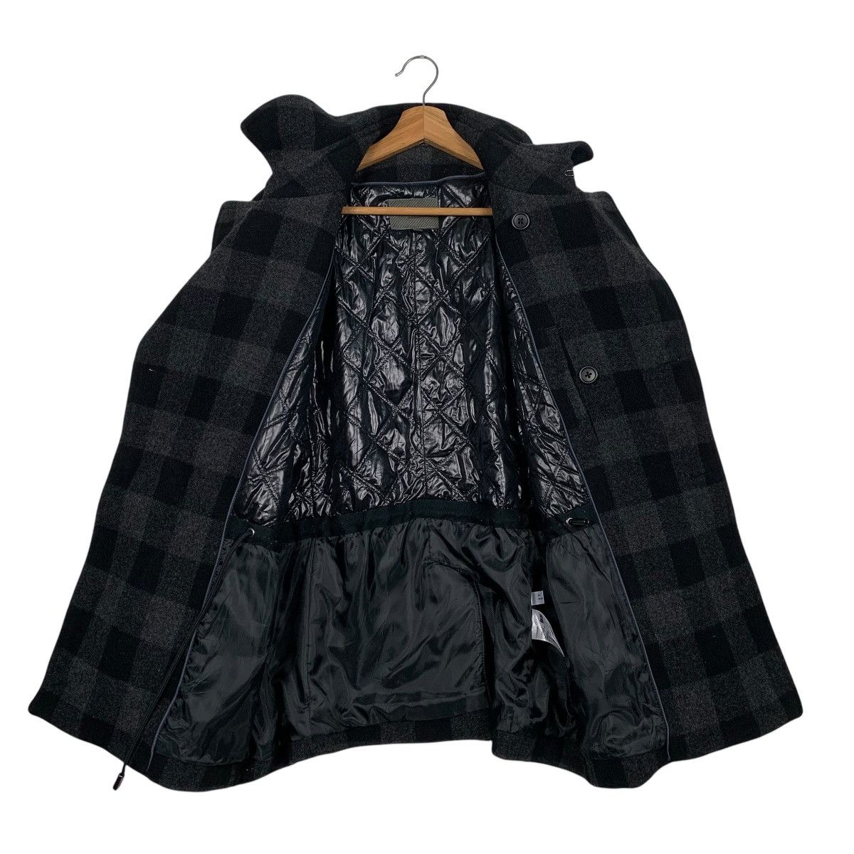 Japanese Brand Uniqlo Wool Collection Tartan Double Breasted Jacket Size US L / EU 52-54 / 3 - 11 Thumbnail
