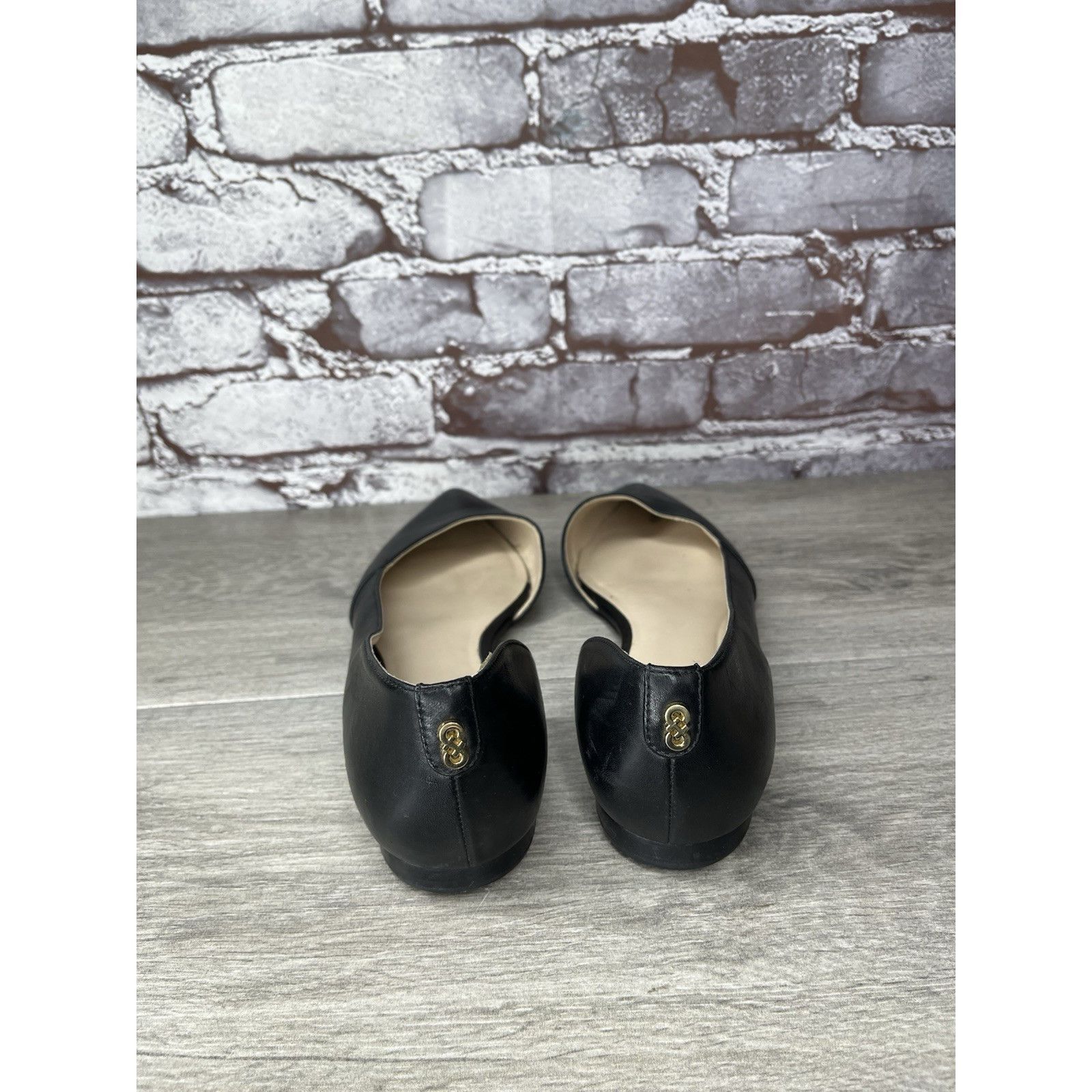 Cole Haan Cole Haan D’Orsay Black Leather Pointed Toe Slip On Flats Wo Size US 8 / IT 38 - 7 Thumbnail