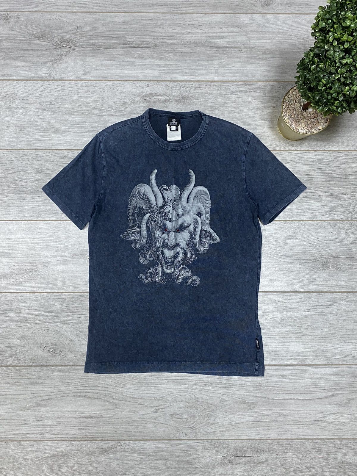 Versace devil RARE red eyes rhinestones
