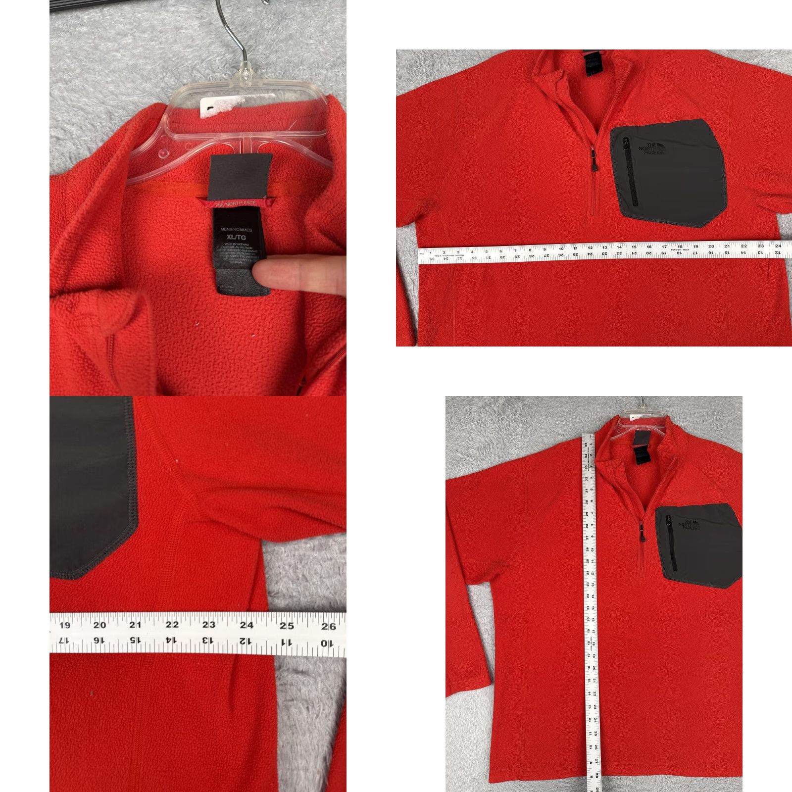 The North Face The North Face Sweater Men XL Red Fleece 1/4 Zip Chest Pocket Pullover Polyester Size US XL / EU 56 / 4 - 8 Thumbnail
