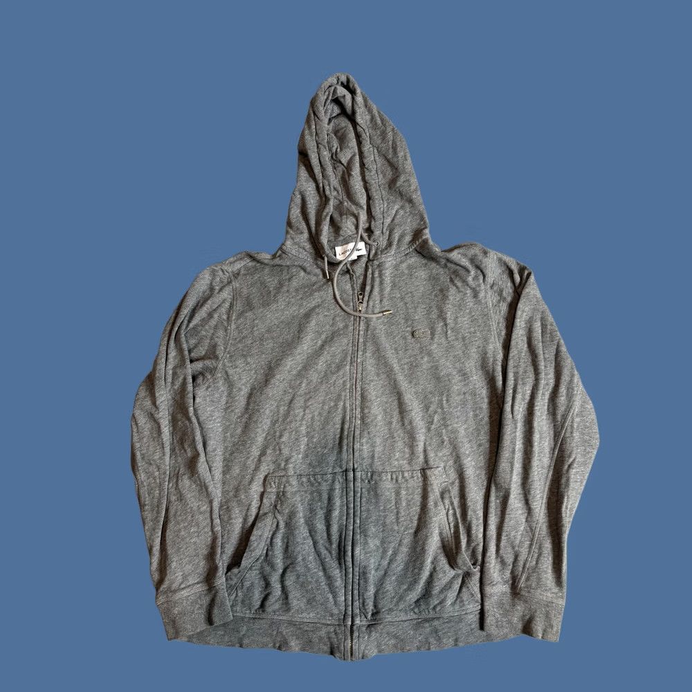 Lacoste Lacoste Hoodie Mens Large Gray Full Zip Lightweight Jersey Croc Logo Sweatshirt Size US L / EU 52-54 / 3 - 1 Thumbnail