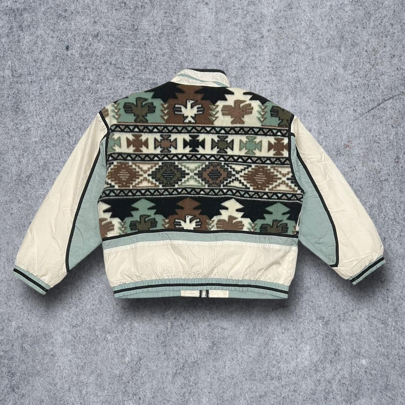 Vintage East West Vintage Southwestern Aztec Full-Zip Fleece Jacket Size M / US 6-8 / IT 42-44 - 3 Thumbnail