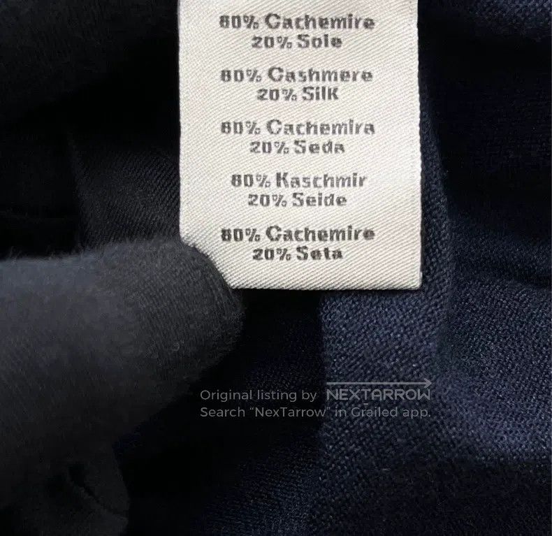 Hermes Hermes Navy Blue, Arm Big Logo Cashmere Knit Top Size S / US 4 / IT 40 - 4 Thumbnail