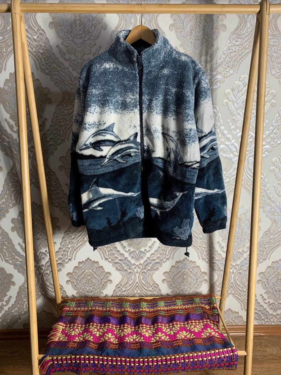 Vintage VERY RARE ANIMAL DELPHINE FLEECE LIGHT ZIP JACKET Y2K 90s Size US S / EU 44-46 / 1 - 1 Thumbnail