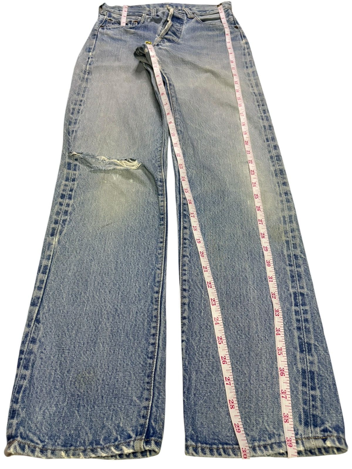 Levi's Vintage 70s Levis 501 Big E Selvedge Distress Jeans Button 6 Size US 26 / EU 42 - 14 Thumbnail