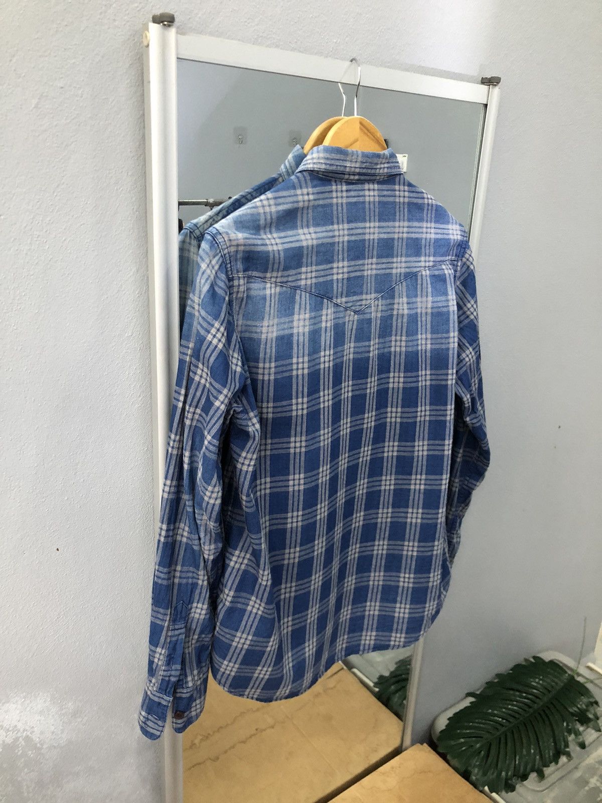 Japanese Brand × Vintage Sevendays sunday blue check distressed button ups Size US S / EU 44-46 / 1 - 10 Thumbnail