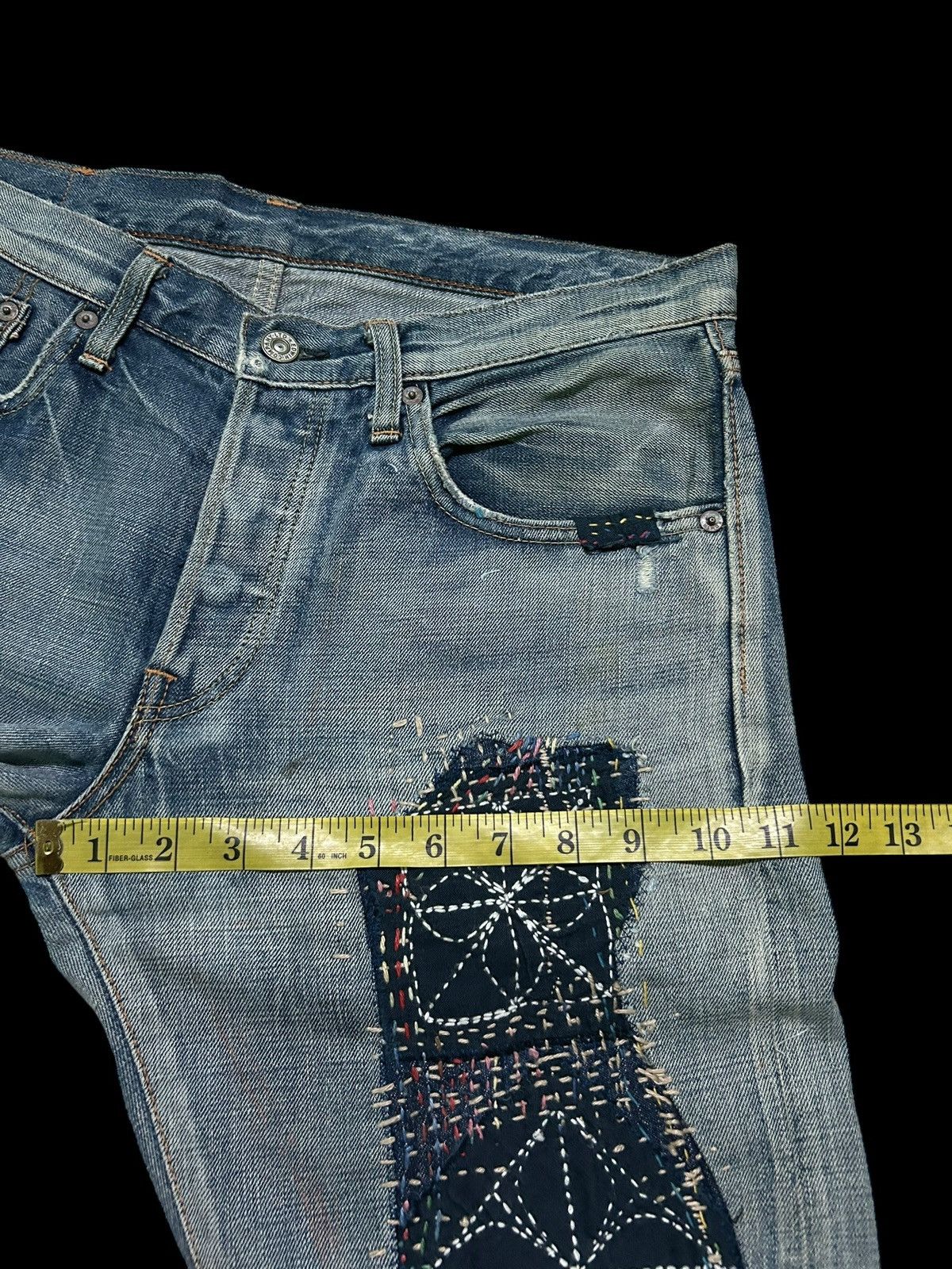 Edwin × Kapital × Vintage 🔥 VINTAGE EDWIN SELVEDGE DISTRESSED CUSTOM MADE DENIM JEANS Size US 34 / EU 50 - 21 Thumbnail