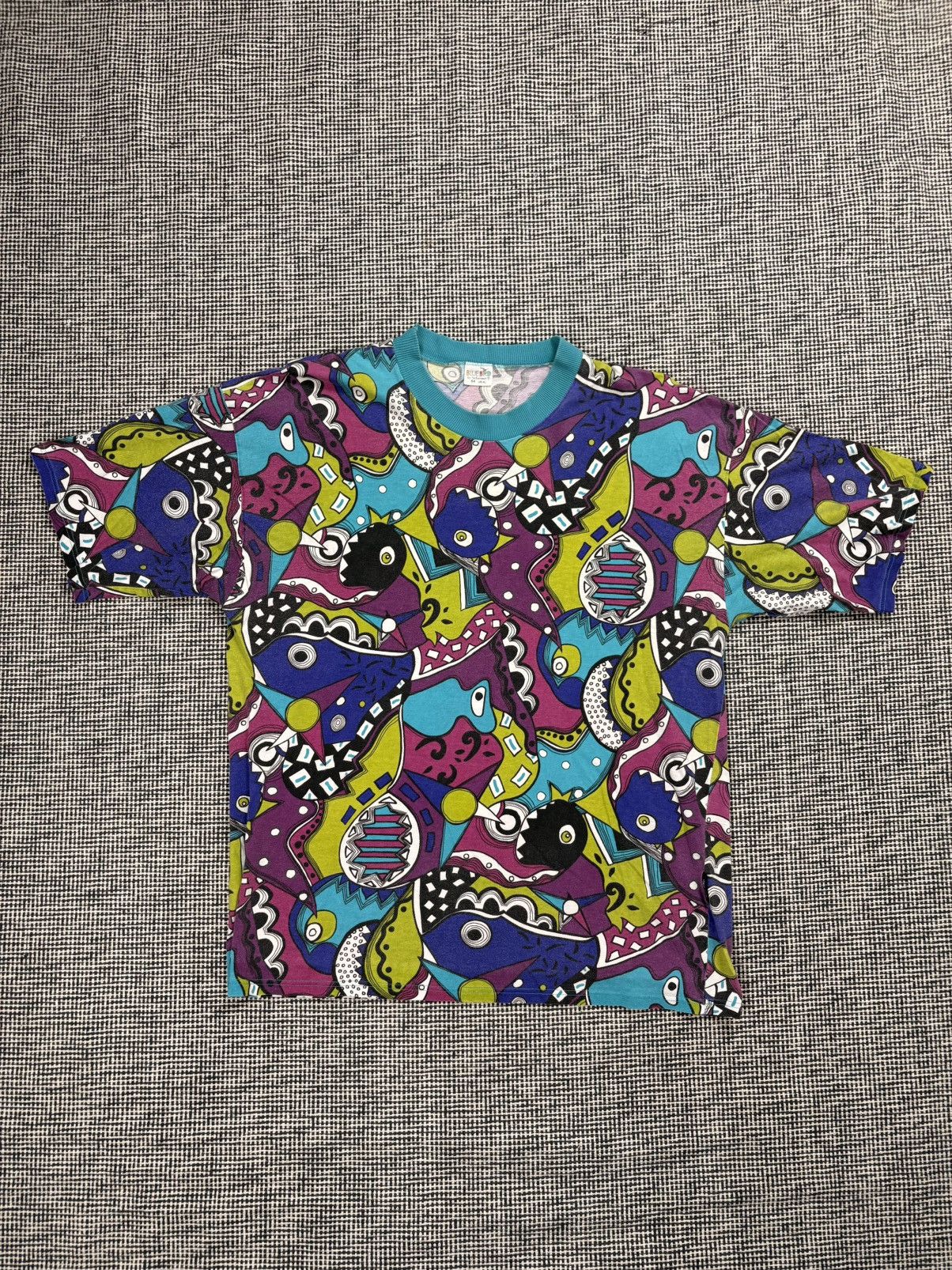 Vintage 80s vintage raver aop crazy print tee Size US XL / EU 56 / 4 - 1 Thumbnail