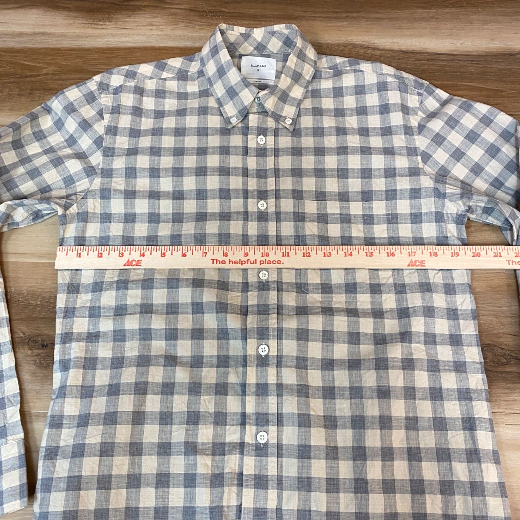 Billy Reid Billy Reid Shirt Mens Small Gray Plaid Button-Down Cotton Lightweign Shirt Size US S / EU 44-46 / 1 - 6 Thumbnail