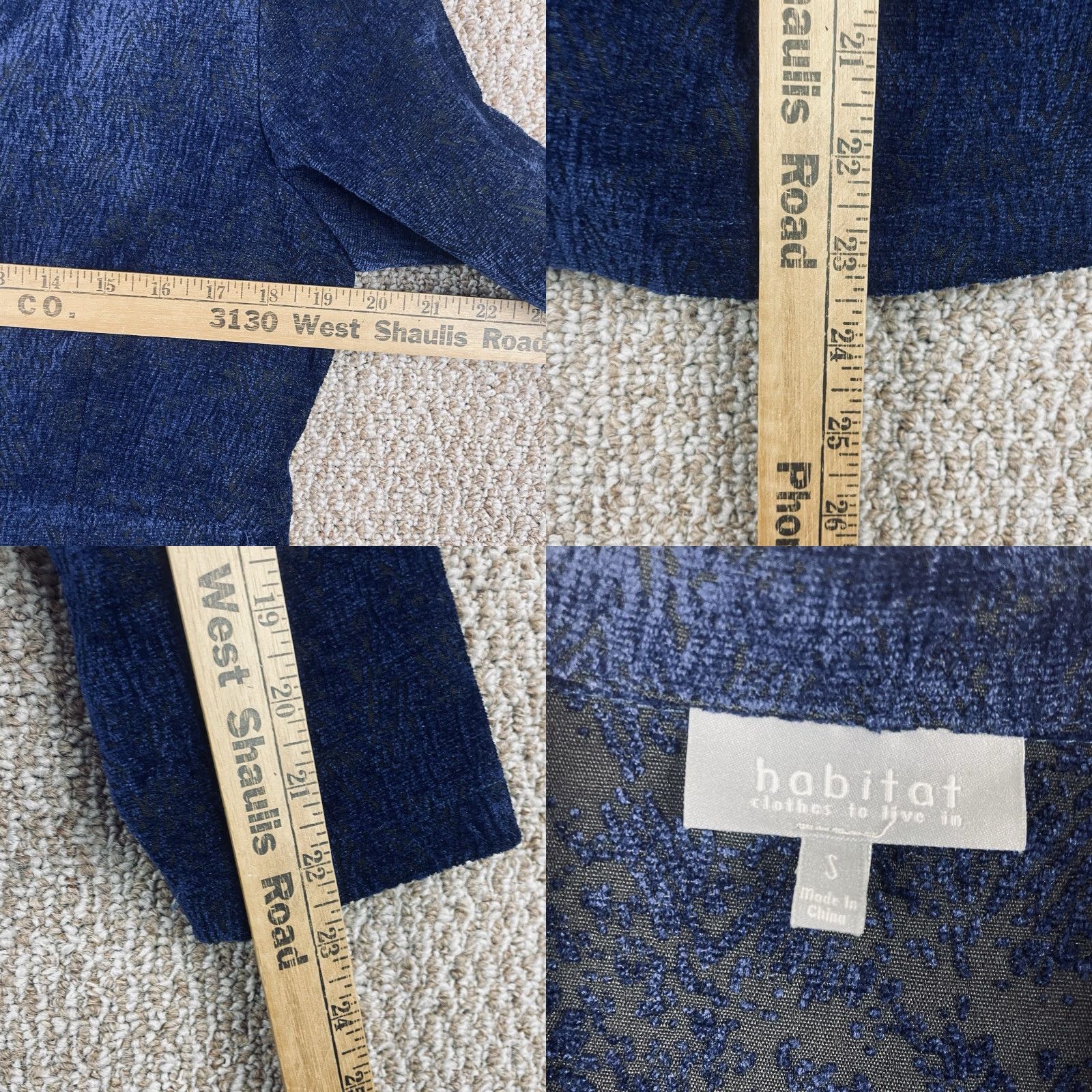Habitat Habitat Jacket Women S Short Jacquard Textured Blue Size S / US 4 / IT 40 - 8 Thumbnail