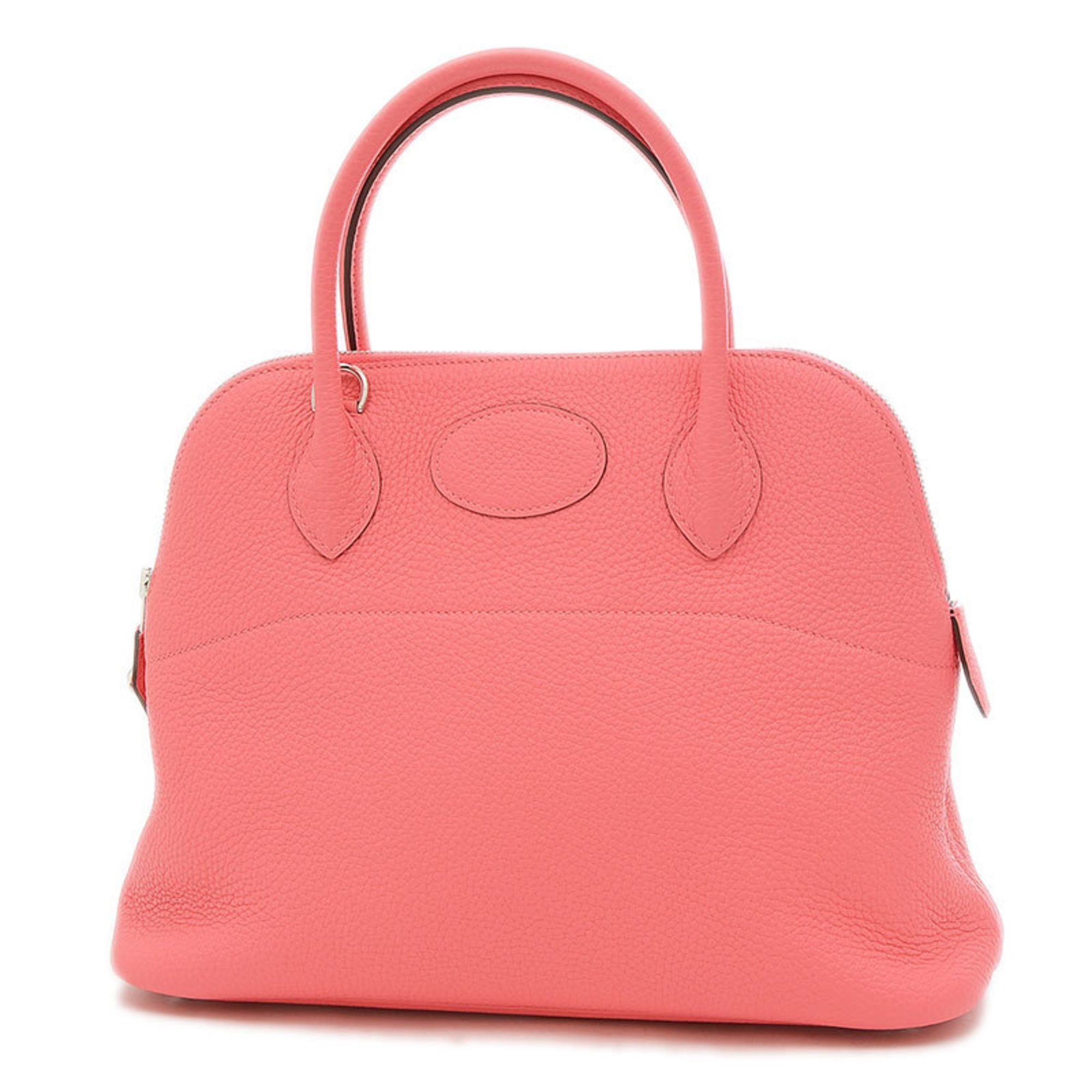 image of Hermes Bolide 31 Handbag Taurillon Clemence Rose Azalea Silver Hardware Y Engraved in Rose Azalee, 