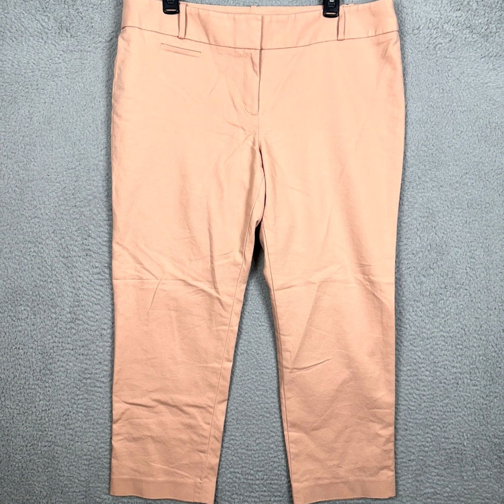 Loft LOFT Marisa Pants Women 14 Peach Pink Cropped Stretch Trousers Flat Front Casual Size 36" / US 14 / IT 50 - 2 Thumbnail
