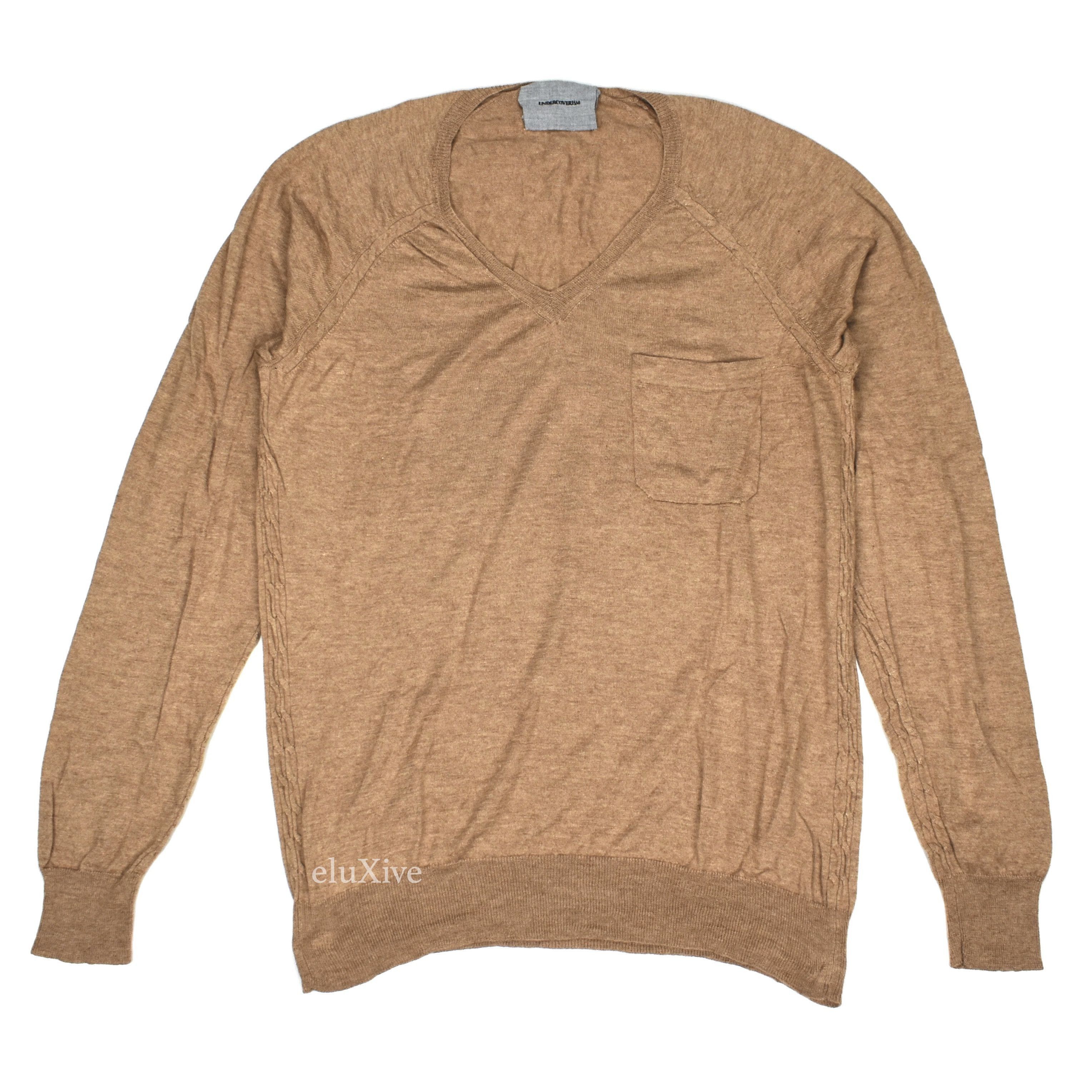 Undercover AW11 Mirror Tan Cashmere & Silk V-Neck Pocket Sweater Size US M / EU 48-50 / 2 - 1 Preview