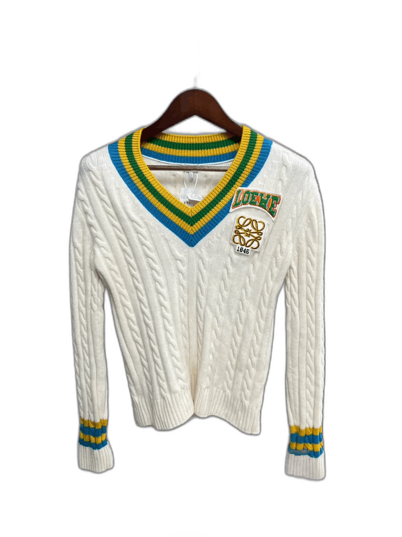 Loewe Loewe Cable Knit Sweater with Emblem Size S / US 4 / IT 40 - 1 Thumbnail