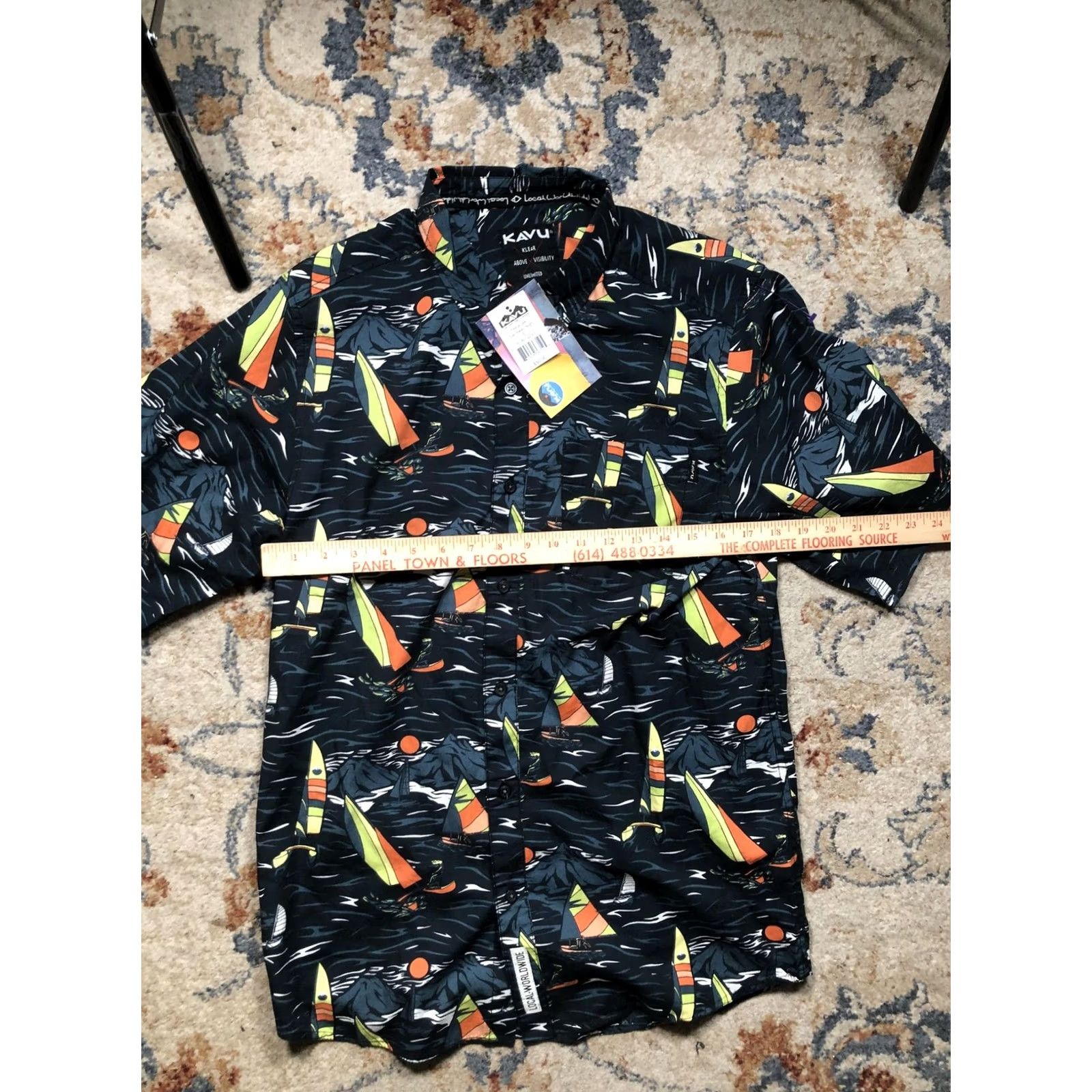 KAVU KAVU Shirt Mens Small Multicolor Sailboat Graphic Short Sleeve Button Up Casual Size US S / EU 44-46 / 1 - 7 Thumbnail