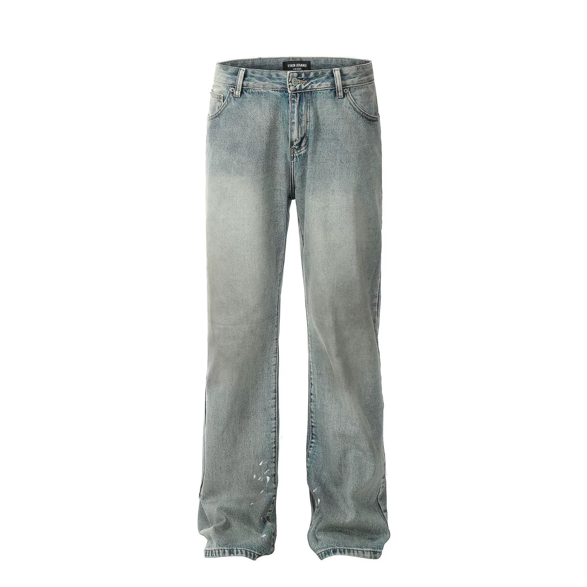 Japanese Brand × Jean American loose straight ink-splashed casual flared jeans Size US 32 / EU 48 - 1 Thumbnail