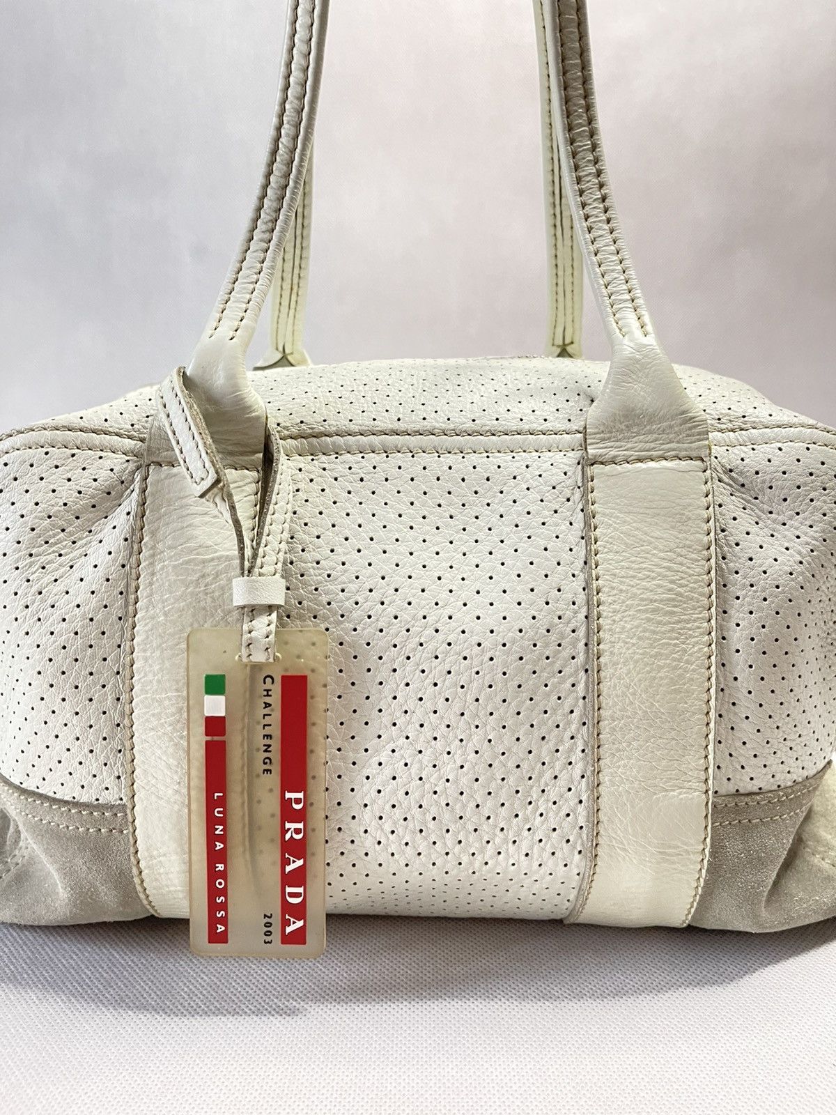 Prada *SOLD* Vintage 2003 Prada Luno Rossa Sport Leather Hand Bag Size ONE SIZE - 3 Thumbnail