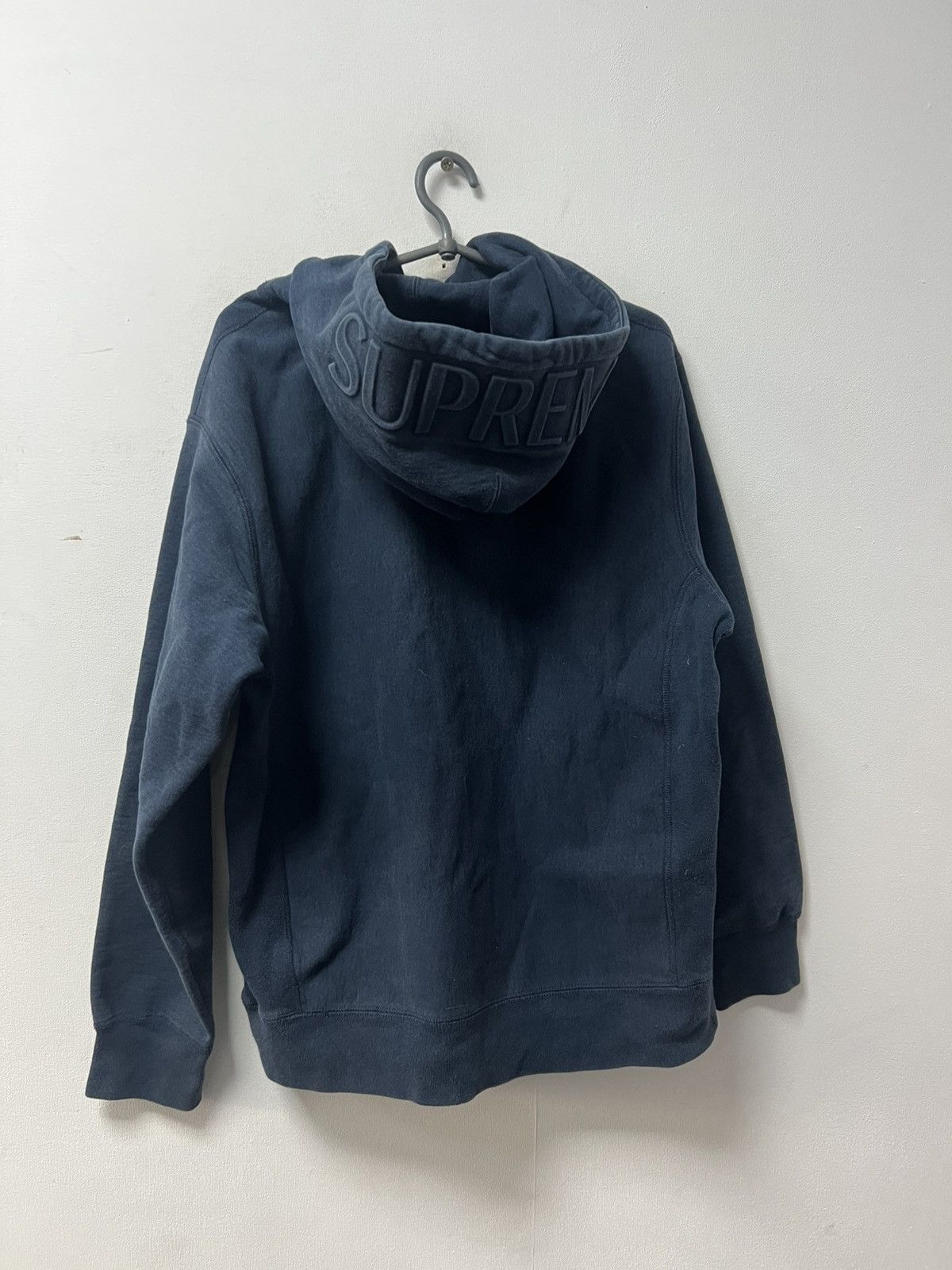 Supreme Supreme Zip Hoodie Big Logo Navy Blue Mens Size L Size US L / EU 52-54 / 3 - 14 Thumbnail
