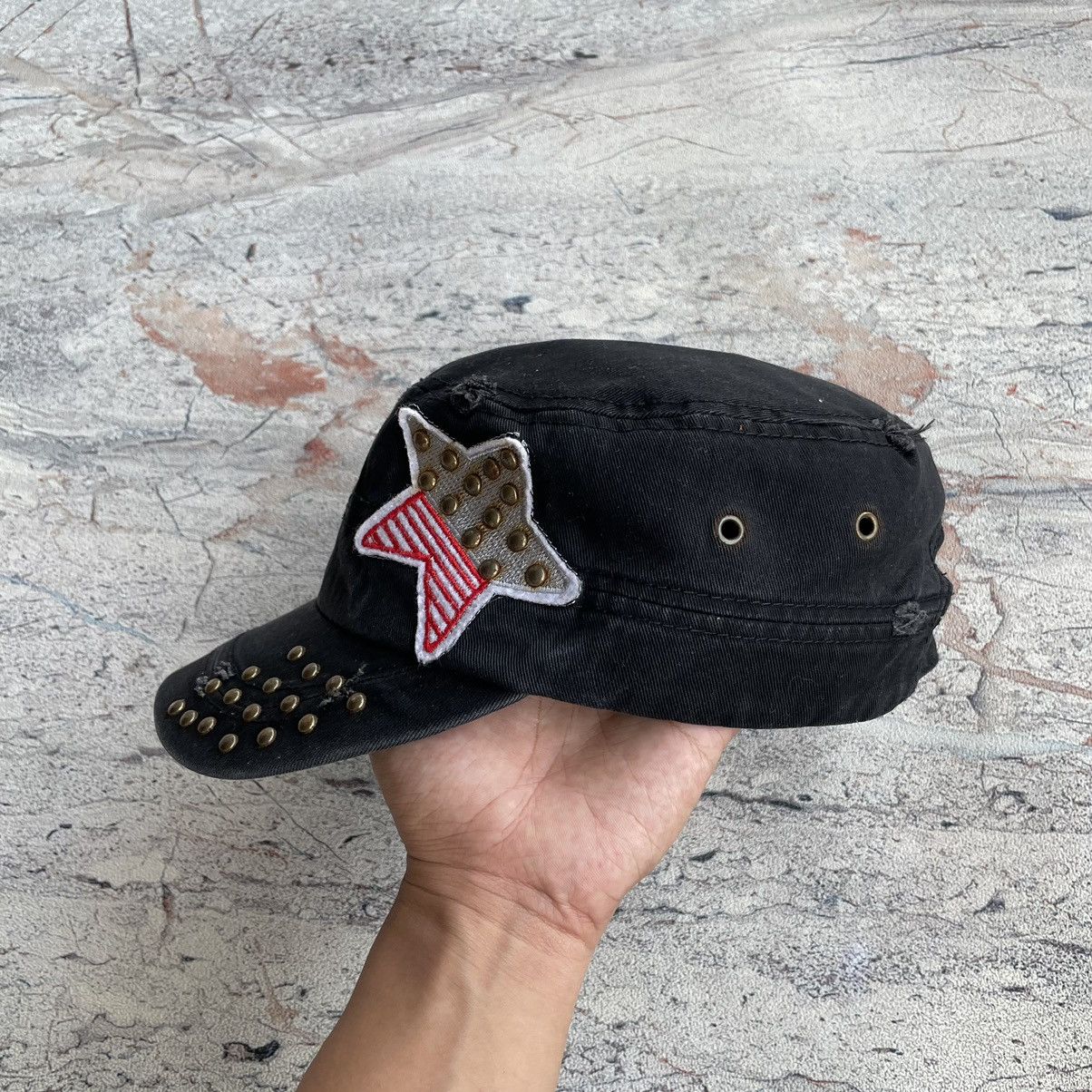 14th Addiction Vintage Studded Faded Distressed Commando Hat Size ONE SIZE - 4 Thumbnail