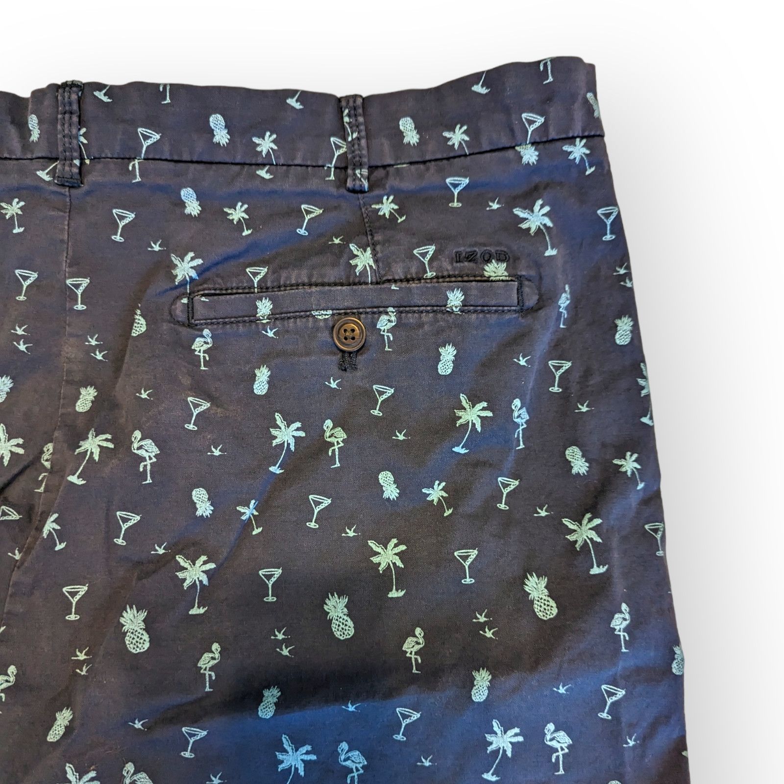 Izod IZOD Navy Blue Pineapple Shorts Cocktail Drinks Summer Golf Size US 38 / EU 54 - 4 Thumbnail
