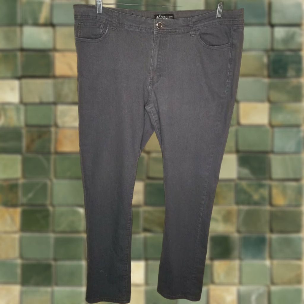Denime RF Premium Jeans Straight Denim Pants Womens Size 17 Gray Regular Fit Bleached Spots Photos Included Size 38" / US 16 / IT 52 - 1 Thumbnail