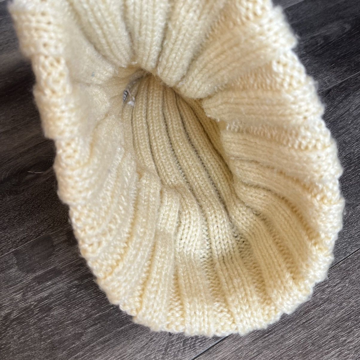 Japanese Brand True Vintage 1960s K Mart Arcylic Ribbed Off White Beanie Size ONE SIZE - 4 Thumbnail