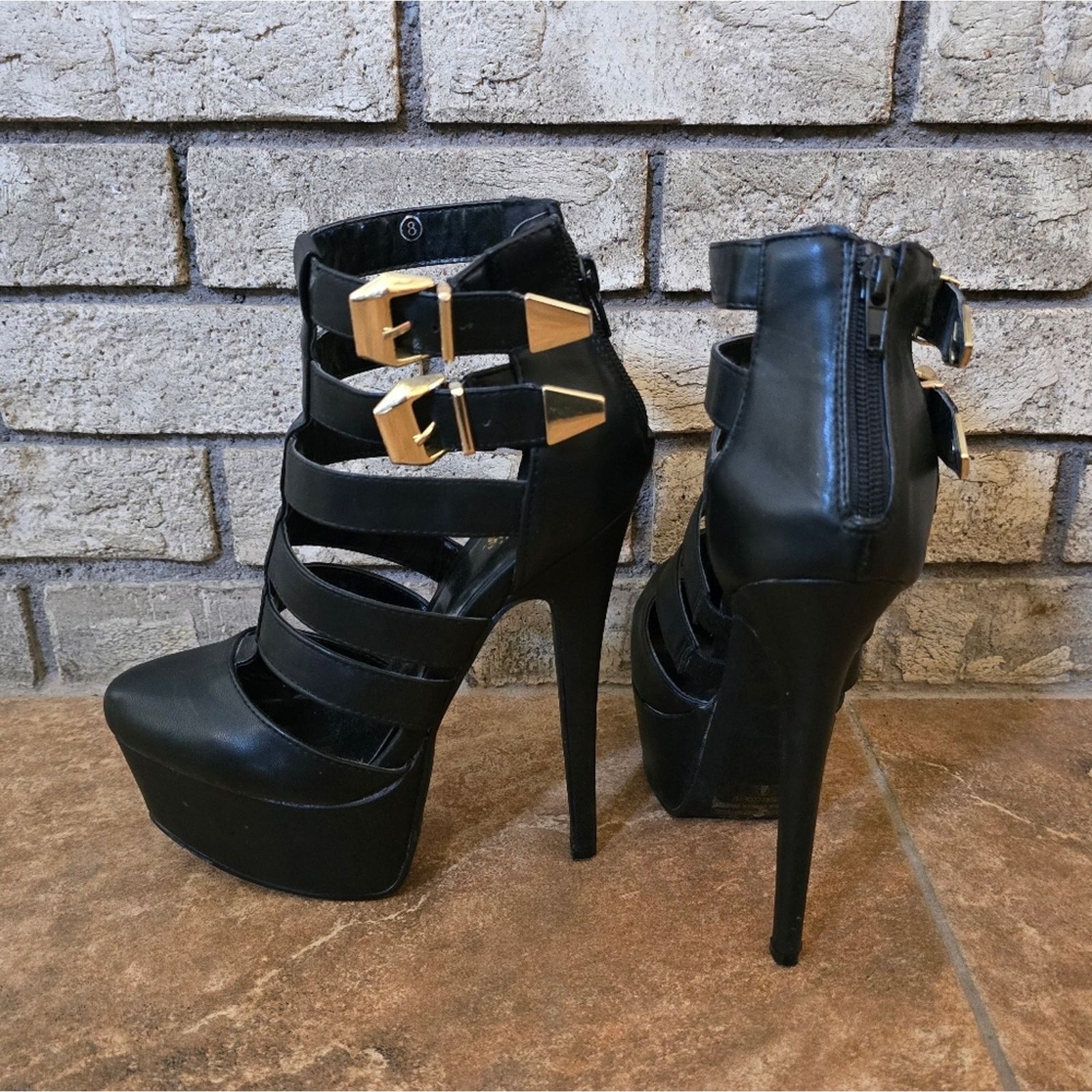 Other Black | CHARLOTTE RUSSE | Elle Buckle Bootie Size US 8 / IT 38 - 1 Thumbnail