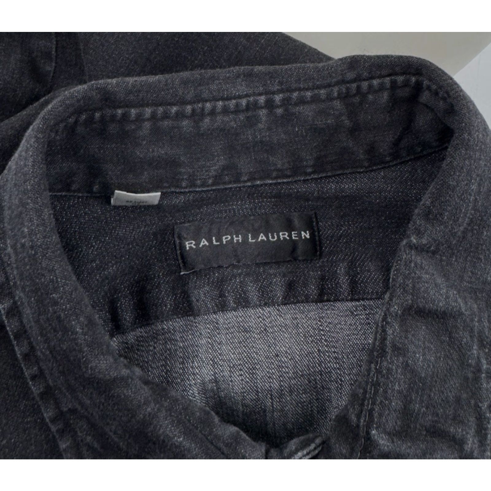 Ralph Lauren Ralph Lauren Black Label / Black Denim Mens XL Shirt Button-Up Long Sleeve Antique Western Theme Size US XL / EU 56 / 4 - 4 Thumbnail