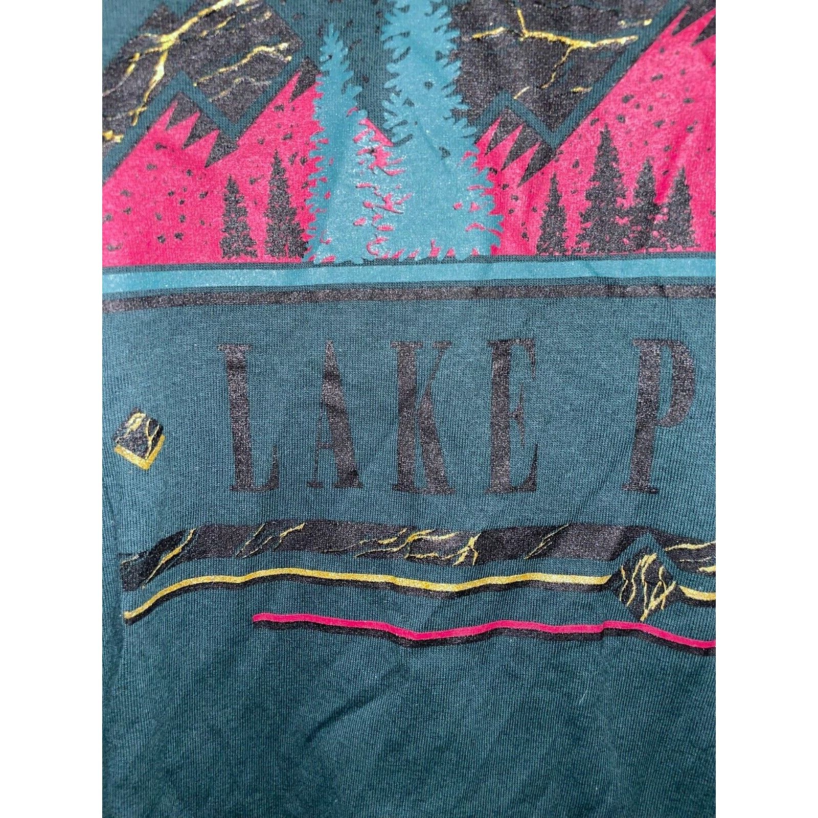 Vintage Vintage Lake Placid Shirt Mountain Tree Tee 1990s VTG 90s L Size US L / EU 52-54 / 3 - 4 Thumbnail